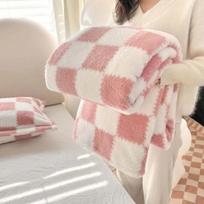 1 Piece Pink White Flannel Panda Fleece Soft And Comfortable Blanket Nap Blanket Suitable For Sofa Bed Sofa Office Suitable 70X100cm 0.25KG rožinė