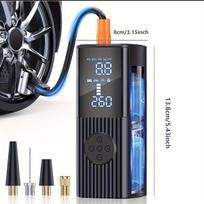 Oro siurblys su skaitmeniniu manometru, 150 PSI, Oro siurblys su stipria šviesa automobiliui, motociklui, elektriniam dviračiui ir dviračiui, Nešiojamas padangų pripūtiklis juoda