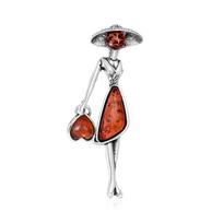 Elegant Sophisticated Walking Girl Pin Vibranting Color Accesory Portable for Children and Trendy Adults Stylish Outfits sidabras