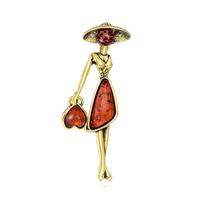 Elegant Sophisticated Walking Girl Pin Vibranting Color Accesory Portable for Children and Trendy Adults Stylish Outfits auksas