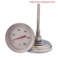 Stainless Steel BBQ Smoker Grill Thermometer Temperature Gauge 50-800 Degrees Fahrenheit 10-400/50-350/50-500 Degrees Celsius gray