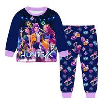 2 vnt. K-pop'o Demono Medžiotojai Kawaii Pižamos Rinkinys Mergaitei Cosplay Naktiniai Anime Ilgomis Rankovėmis Viršutiniai Drabužiai + Kelnės Gerbėjų Dovana 110cm pink