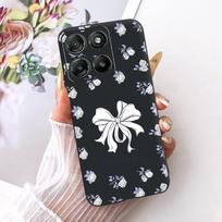 Case For Motorola Moto G67 Power G57Power Capa Soft Silicone Bow design Black Simplicity Shell For MotoG67Power G 57 Power Coque Moto G57 Power gray