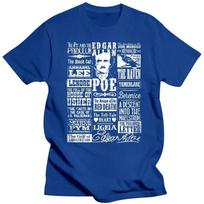 Men Tshirt Shirt Men Edgar Allan Poe Shirt Poems Quotes Raven Literature Top Quality Cotton Casual T Shirts  men clothing XXXL gray
