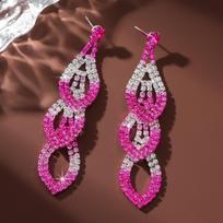Fashion Temperament Stage Stacked Earrings Banquet Luxury Dress Personality Exaggerated Flash Diamond Earrings Earrings black