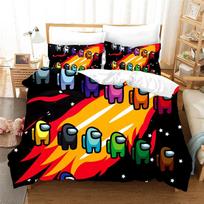 Among Game Us Bedding Set Quilt Duvet Cover Pillowcase 3d Print Cover Comforter Orange,EU-Single-2pcs-135*200cm yellow