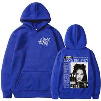Singer Lana Del Rey Hoodies Men's Women Clothing Hooded Sweatshirts Fashion Hip Hop Long Sleeves Oversized Pullovers Streetwear S blue