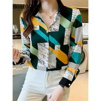 Women's 3D Stitching Polka Dot Print Blouse Long Sleeve Shirt Spring and Autumn Fashion Casual Daily Wear Lapel 3D Shirt 2025 XL gray