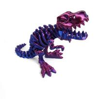 3D Printed Dragon Set Crafts Model Decoration Fidget Toy Rotatable Tyrannosaurus Rex Skeleton Dinosaur Gift For Kids Birthdays 15cm blue