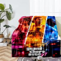 GTA 6 tematikos spausdintas pledas - Puikiai tinka ant sofos, lovos, kelionėms ir lauke | Galima skalbti mašinoje, jaukus ir patvarus. 80cmx120cm