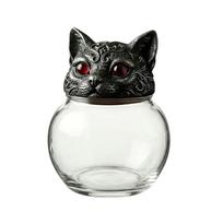 Cat-shaped Spice Jar with Lids Handcrafted Spice Clear Seasoning Jars Witchy Salt Sugar Canister for Home Decor Fun Display black