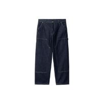 Carhartt WIP SS23 Double Knee Pant Casual Loose Long Denim Pants Men pants Blue I032106-01-02 L black