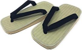 Asakusa Kimono Ichi Men's Setta Sandals, Made in Japan, Tatami Igusa Surface, Big Size LL to 4L, Geta Footwear for Kimono juoda