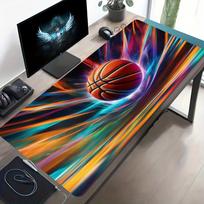 Vibrant Graffiti Basketball Desk Mat Gaming Mouse Pad Non Slip Rubber Extended Keyboard Laptop Sports Gamer Office Table Decor 800x300x3mm black
