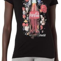 Coca-Cola Women's Classic Coke Bottle Floral Film Graphic Crew Tee L įvairiaspalvis