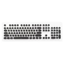 104Pcs/Set Retro Punk Keycaps Double Shot for Key Cap Set Round Steampunk Themes Backlit for Cherry Mechanical Keyboard black