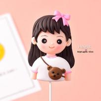 Qixi Festival Couple Teddy Bear Plush Surprise Box Cake black