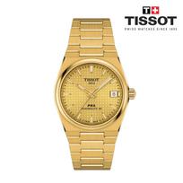 [TISSOT] PRX Powermatic 80 35mm Full Gold Waffle Dial Yellow Gold PVD Stainless Steel Automatic Watch (T137.207.33.021.00)