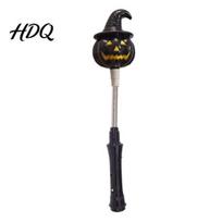 Ghost Light Decoration Halloween Party LED Glow Stick for Kids, Spooky Pumpkin Lighted Up Rod with Spring Holiday Favors Wizard Hat