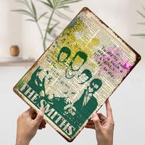 The Smiths Printed Poster Customized Retro Wall Art Vintage Metal Tin Signs for Home Office Decor Room Accessories Wand Deko 30x40cm(11.8x15.7inch) beige