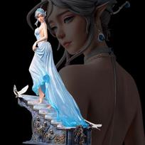 Ghost Blade Ice Princess Hai Qinyan Statue, Looking Back Anime Figure Model, Collector Art Display Gift black