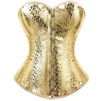 Auksiniai korsetai moterims Suvarstomas virš krūtinės korsetas Bustier Dideli dydžiai Vintage stiliaus Steampunk Gotikinis korsetas Viršus Burleskos apatinis trikotažas L beige