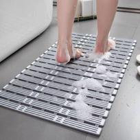 90x40cm Bathroom Anti Slip Mat with Suction Cups Foldable Scalable Shower Floor Mat Non Slip Safety Mat Bathroom Carpet Bath Rug gray
