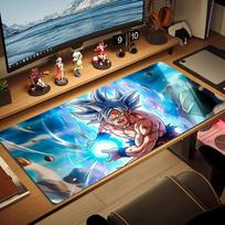 Son Goku Print  Cushion Non-slip Laptop Tablet Big Mousepad XXL Mat Mini PC Playmat With Lock edge 30cmx60cm(11.8x23.6inch) blue
