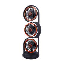Desk Fan USB Rechargeable Portable 3 Head Fan with Multiple Speed Settings Light for Study Work Outdoor pilka