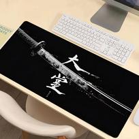 Black Samurai Sword Gaming Mouse Pad Large Cool Mats Nonslip Rubber Base Desk Mat Washable Pads For Game Office Playmat 800x400x2mm