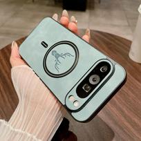 Retre Briedžio galva Odinis Magnetinis Magsafe Telefono dėklas Google Pixel 10 9 Pro XL 8 7 Pro 8A 7A Dėklas Dangtelis Pixel 9Pro 9A Google Pixel 8 gray