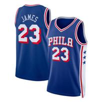 Vyriški krepšinio marškinėliai Philadelphia 76ers LeBron James stiliaus Siuvinėtas komandinis sportinis marškinėlis Žiemos apranga Large