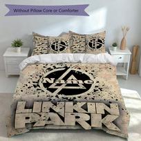 3pcs Custom Name Linkin Park Set,Includes 1 Duvet Cover and 2 Pillowcases,All-season Bedroom Decor 135cmx200cm white