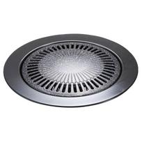 Bestco Direct Flame Yakiniku Grill Plate Calorie Off Round 33cm ND-5081 Marble Diamond Coat Round 33cm gray