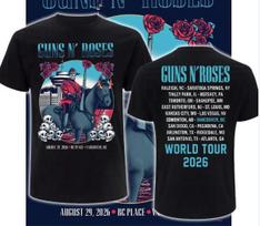 Guns N’ Roses World Tour 2026 Vancouver BC Event T-Shirt L gray