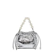 Cowhide Women's Bag Bead Bag Hand Grab Flower Pleated Lucky Bag New Trendy Handbag List sidabras