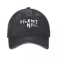 White Silent Hill Artistic Lettering High-end Retro Denim Washed Baseball Caps Female Cowboy Sun Hats Rock Mens Snapback Cap One Size gray
