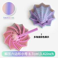 3D Printed Sensory Fidget Hexagon Fractal Star Finger Rotating Spiral Anti Stress Relief Toy Desktop Decompression Radish Tower gray