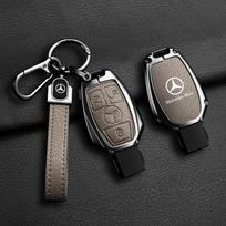 C200 E300 2026 Karštas odinis automobilio raktų dėklas Dangtelis Laikiklis Apsauga Mercedes Benz A B C E klasėms GLS GLA GLK GLC CLS CLA AMG W204 gray