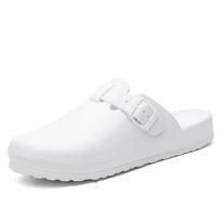 Adjustable Buckle Closed Toe Unisex Clogs 44 balta