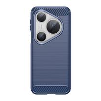 For Huawei Pura 80 Ultra Case Cover Huawei Pura 80 Ultra Capa Shockproof Back Soft TPU Carbon Fiber Fundas Huawei Pura 80 Ultra Huawei Pura 80 Ultra juoda