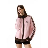 ICH MODE Women's Embroidered Zip-Up Cable Knit Cardigan M gray