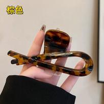 Vintage Leopard Print Hair Claw Clip Large Rectangular Secure Hold Hair Clip for Updos Elegant Hair Accessories Women Headwear black