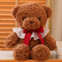 New Bear Doll Plush Toy Bow Tie Teddy Bear Doll Children's Comfort Doll 35cm  0.26kg brown