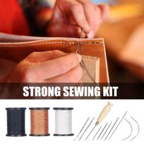 Leather Stitching Kit Heavy Duty Sewing Kit Leatherworking Tool Set Sewing Thread Needle Awl For Leather Carpet Sofa Seat Sewing CN
