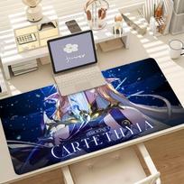 Game Wuthering Waves Cartethyia Mouse Pad Anti Slip Rubber Edge Locked Thickened Laptop Gaming Desk Mat 800x300x2mm gray