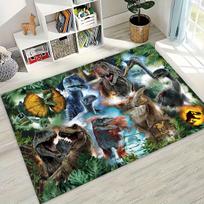 Klasikinis Juros periodo parko dinozaurų filmo Velociraptoriaus kilimas miegamojo, svetainės, sofos namams, durų kilimėlis, vaikams neslystantis grindų kilimėlis 60x90cm( 23x35in )