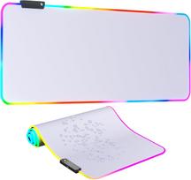 RGB didelis žaidimų pelės kilimėlis, stalo kilimėlis, mikropluoštas, atsparus vandeniui 800cm*400cm balta