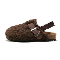 Children's Fleece Elastic Clogs Baby Boys Girls Plush Slipper Toddler Prewalker Footwear Winter Warm Soft Sole Shoes 20 kava