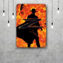 Zorro antonio banderas filmas Dekoracinis plakatas Skardos ženklas Metalinis ženklas Dekoratyvinė plokštelė Pub Bar Man Cave Club Sienų dekoracija 20x30cm（7.8x11.8inch） black